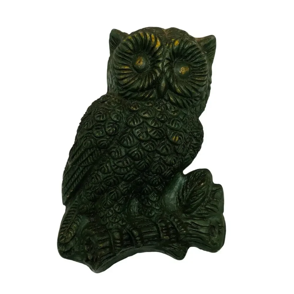 VTG 1970s 3D Owl Wall Plaque Retro Foam Green Halloween Decor Gallery Small Art